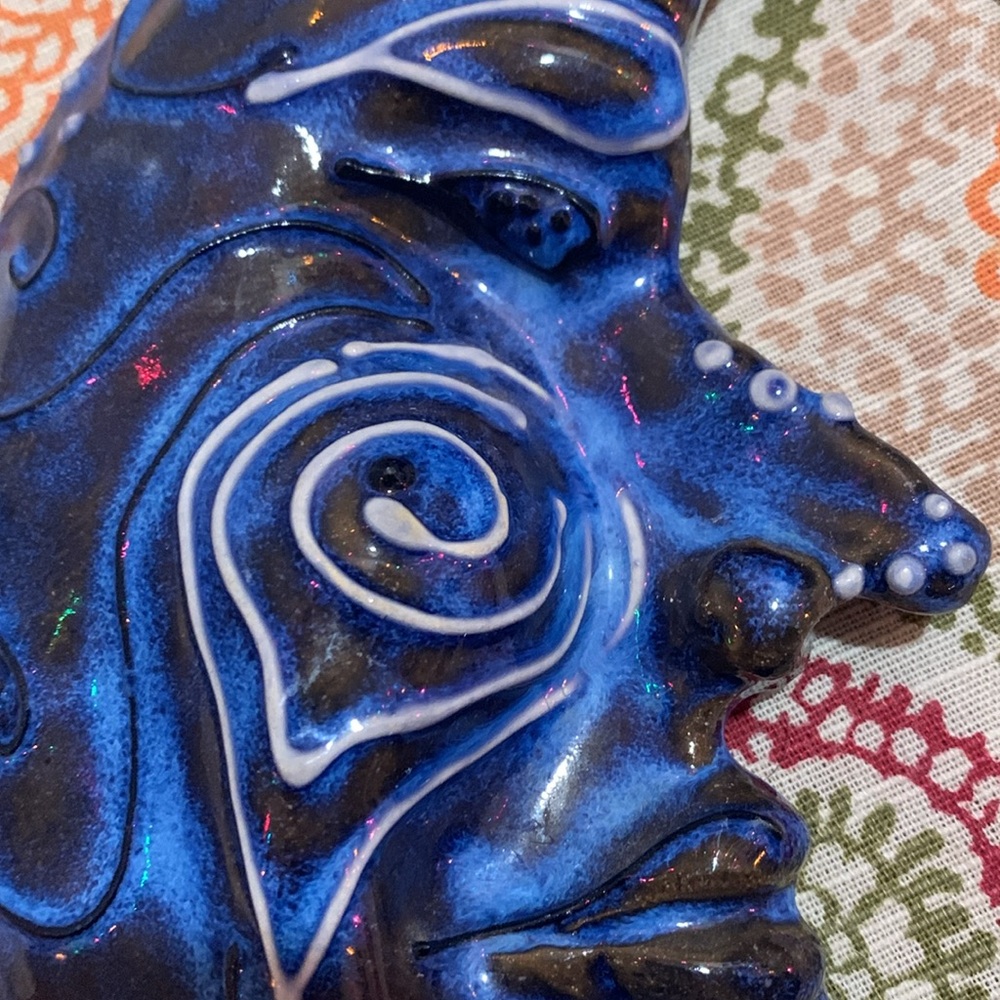 Handmade Pottery Quarter Moon Wall Hanging - Picture 11 of 14